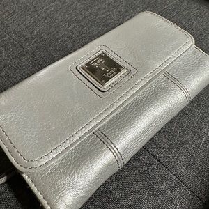 Silver Leather Tignanello Wallet